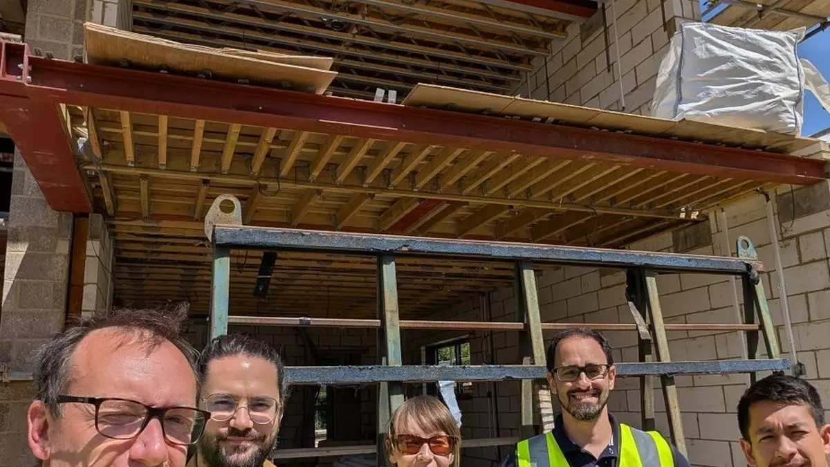 Team photo on site construction