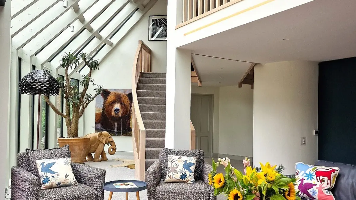 Glazed extension interior design