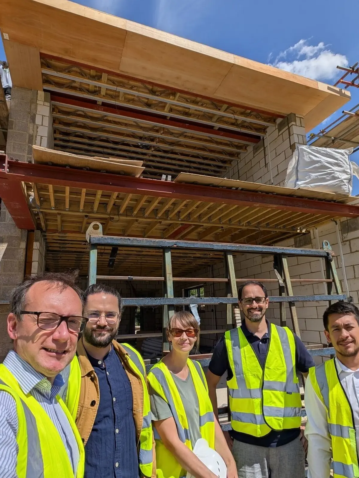 Team photo on site construction